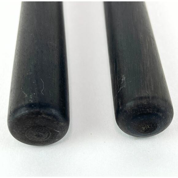 Ebony Handle and Silver Plate Salad Serving Spoon and Fork - Picture 4 of 6